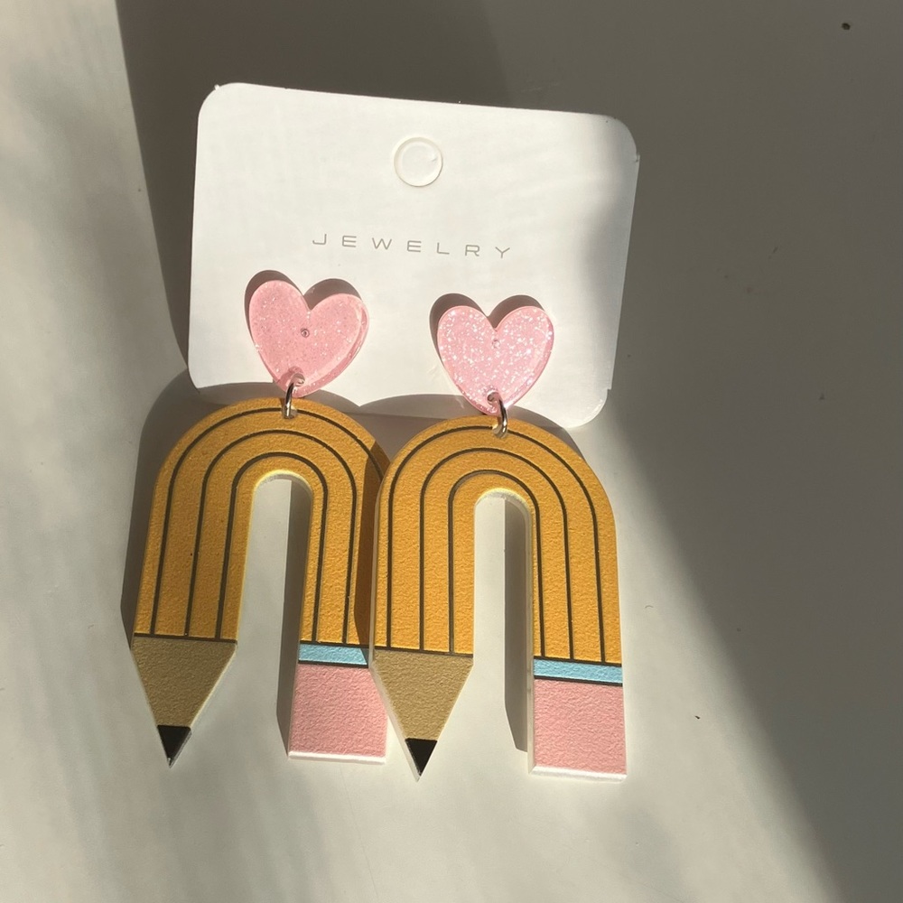 Acrylic Pencil Graffic Earings